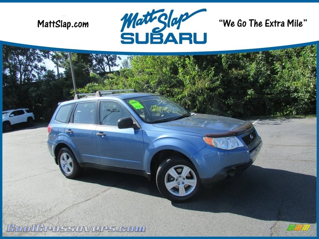 2010 Forester 2.5 X - Newport Blue Pearl / Platinum photo #1