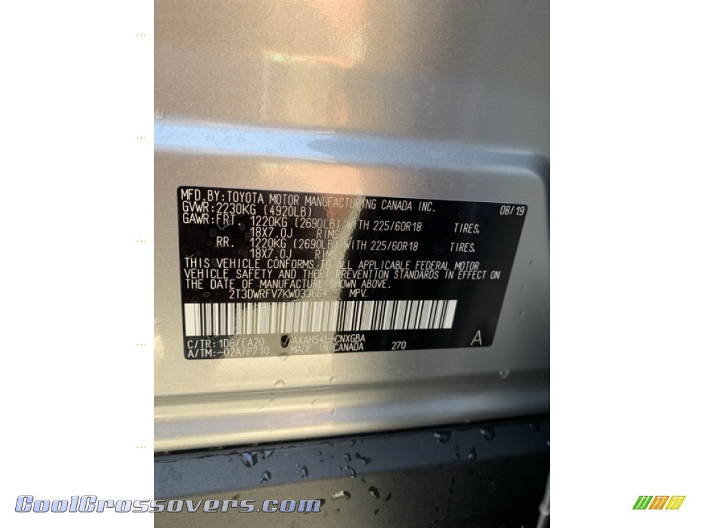 2019 RAV4 Limited AWD Hybrid - Silver Sky Metallic / Black photo #15