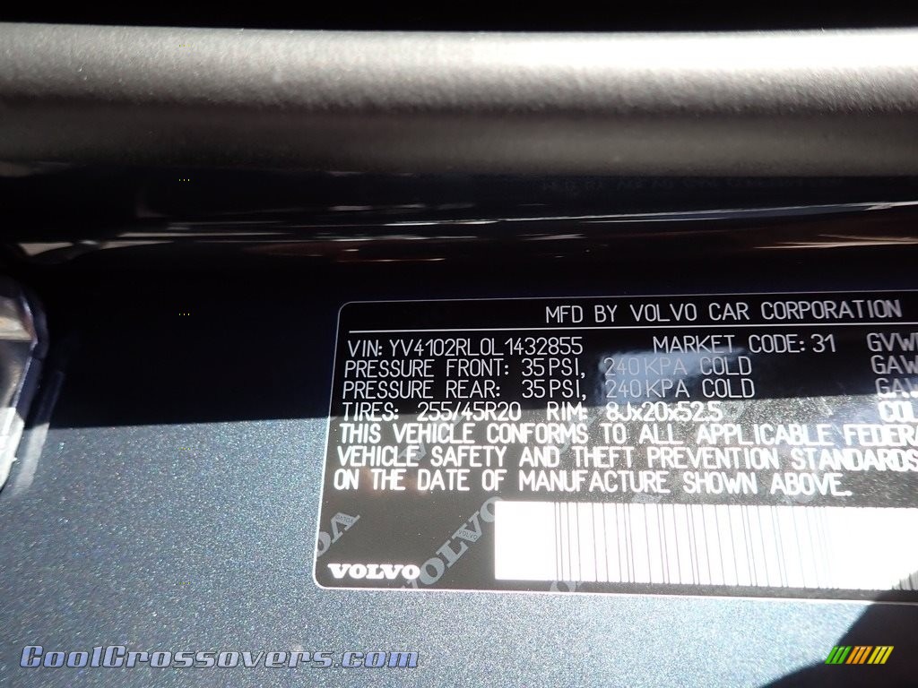 2020 XC60 T5 AWD Inscription - Denim Blue Metallic / Blonde photo #11