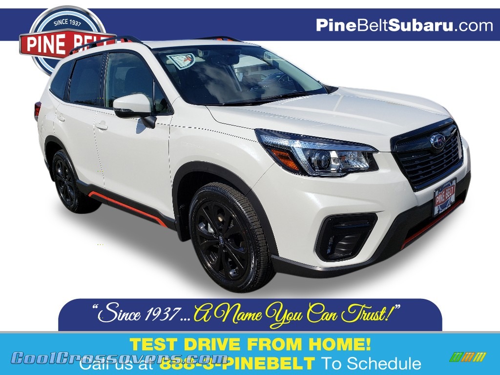 Crystal White Pearl / Gray Sport Subaru Forester 2.5i Sport