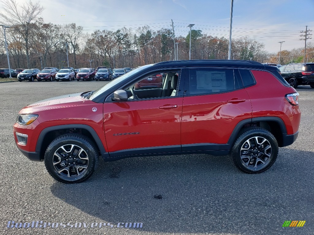 2020 Compass Trailhawk 4x4 - Redline Pearl / Ruby Red/Black photo #3