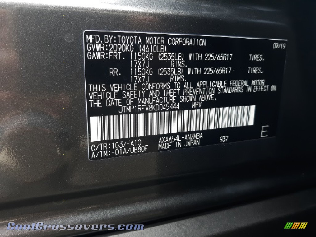 2019 RAV4 XLE AWD - Magnetic Gray Metallic / Light Gray photo #12