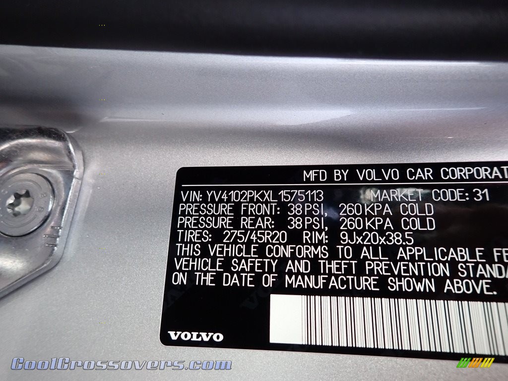 2020 XC90 T5 AWD Momentum - Bright Silver Metallic / Charcoal photo #11