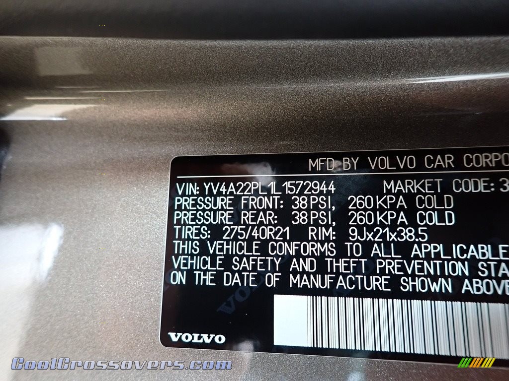 2020 XC90 T6 AWD Inscription - Pebble Gray Metallic / Charcoal photo #11