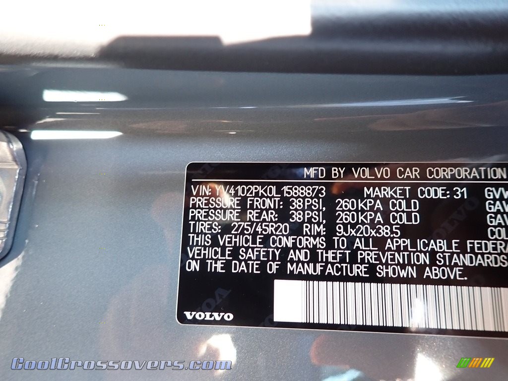 2020 XC90 T5 AWD Momentum - Thunder Gray Metallic / Charcoal photo #11