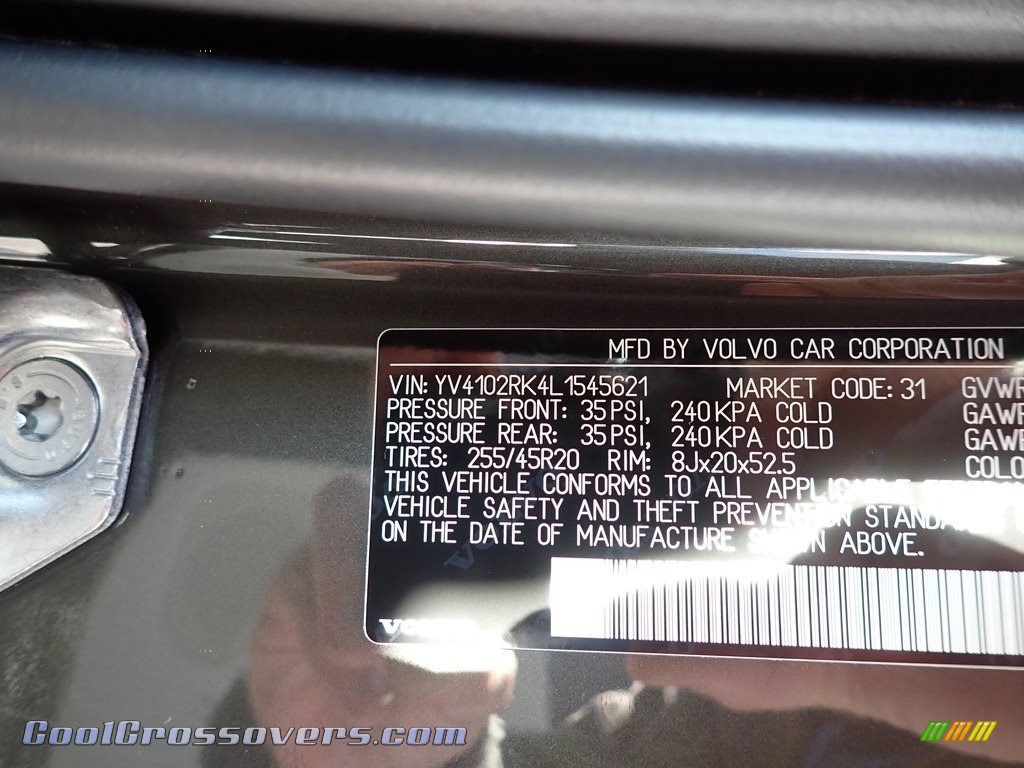 2020 XC60 T5 AWD Momentum - Pine Grey Metallic / Blonde photo #11