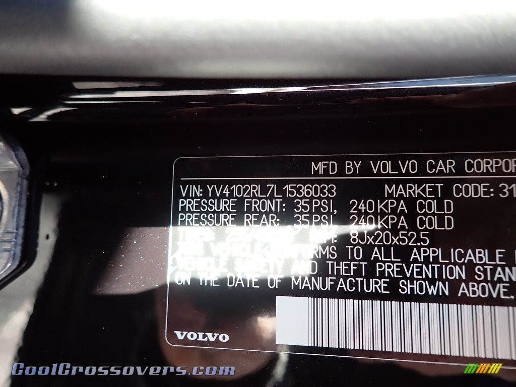 2020 XC60 T5 AWD Inscription - Onyx Black Metallic / Maroon Brown photo #11