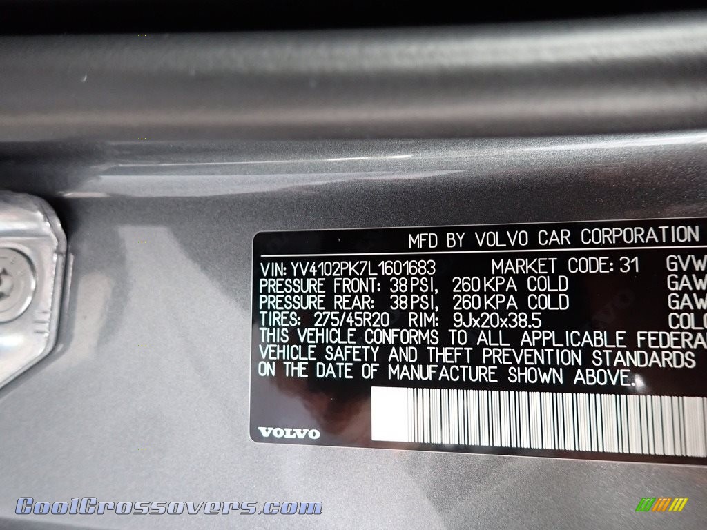 2020 XC90 T5 AWD Momentum - Osmium Gray Metallic / Charcoal photo #11
