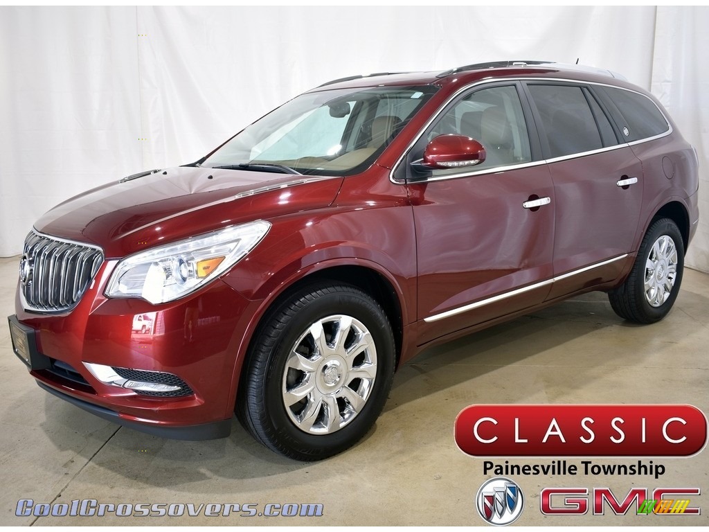 Crimson Red Tintcoat / Choccachino Buick Enclave Leather