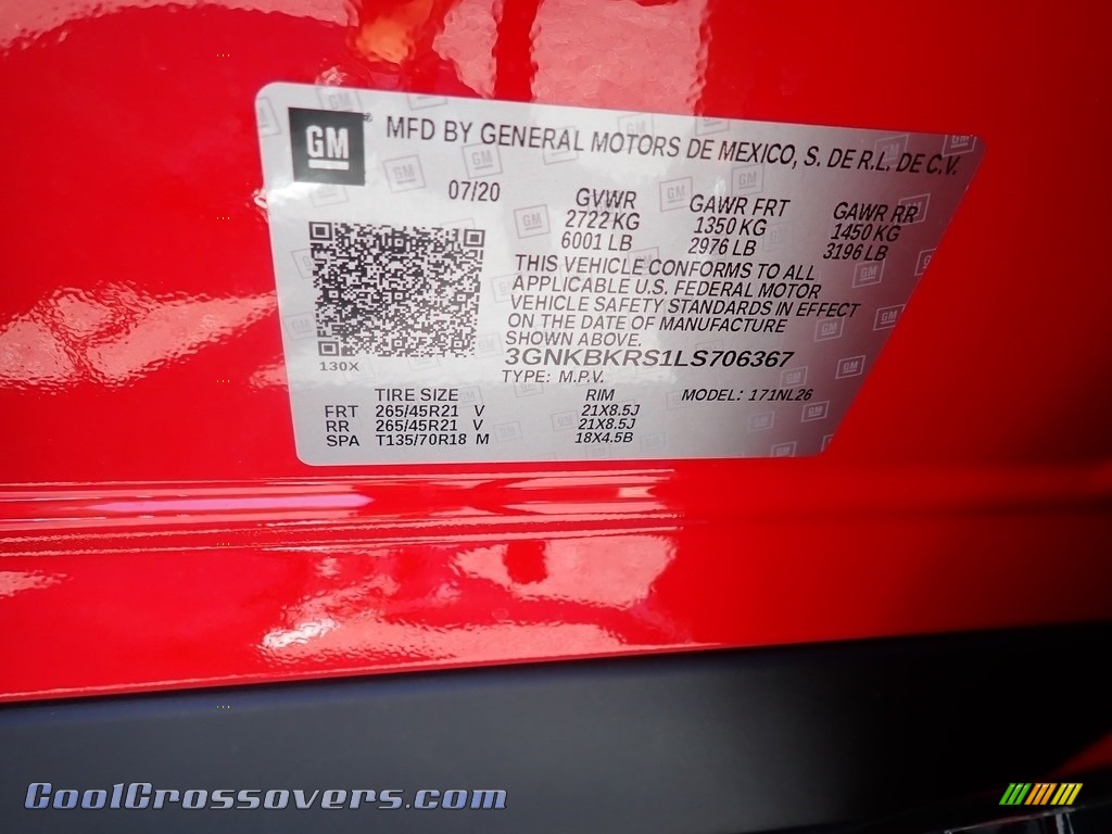 2020 Blazer RS AWD - Red Hot / Jet Black photo #17