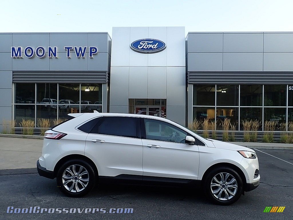 White Platinum / Ebony Ford Edge Titanium AWD