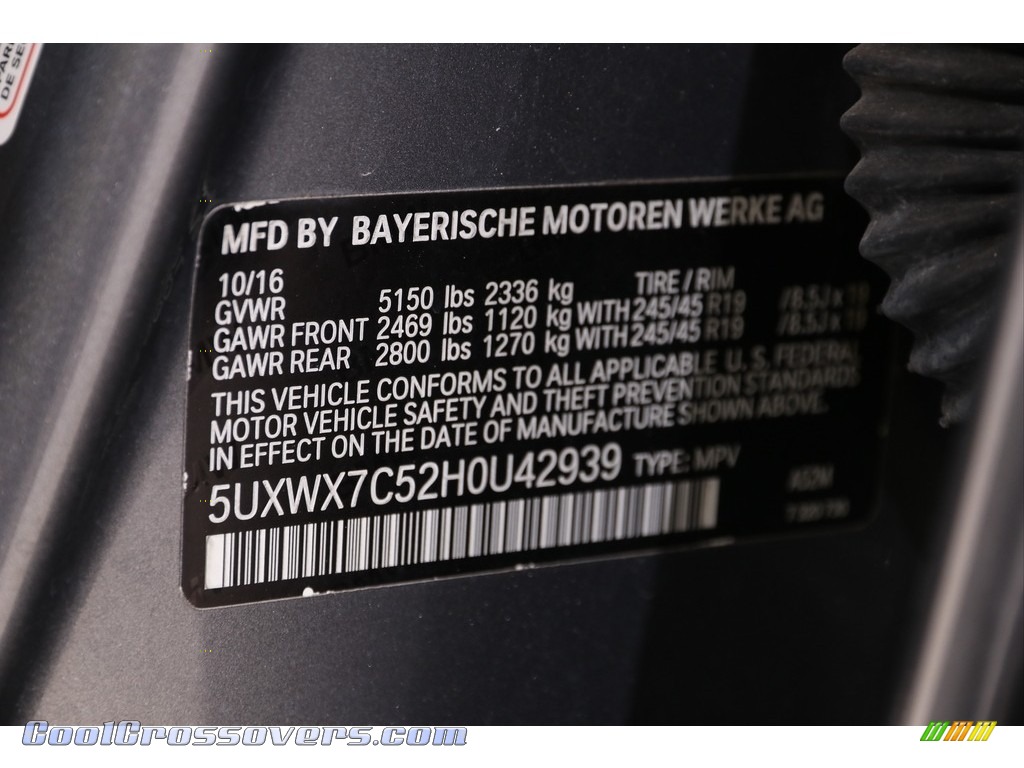 2017 X3 xDrive35i - Space Gray Metallic / Black photo #27