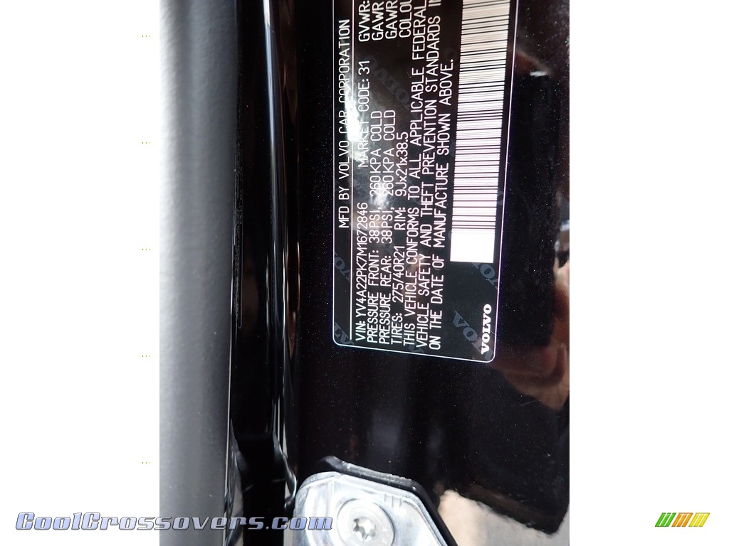 2021 XC90 T6 AWD Momentum - Onyx Black Metallic / Charcoal photo #11