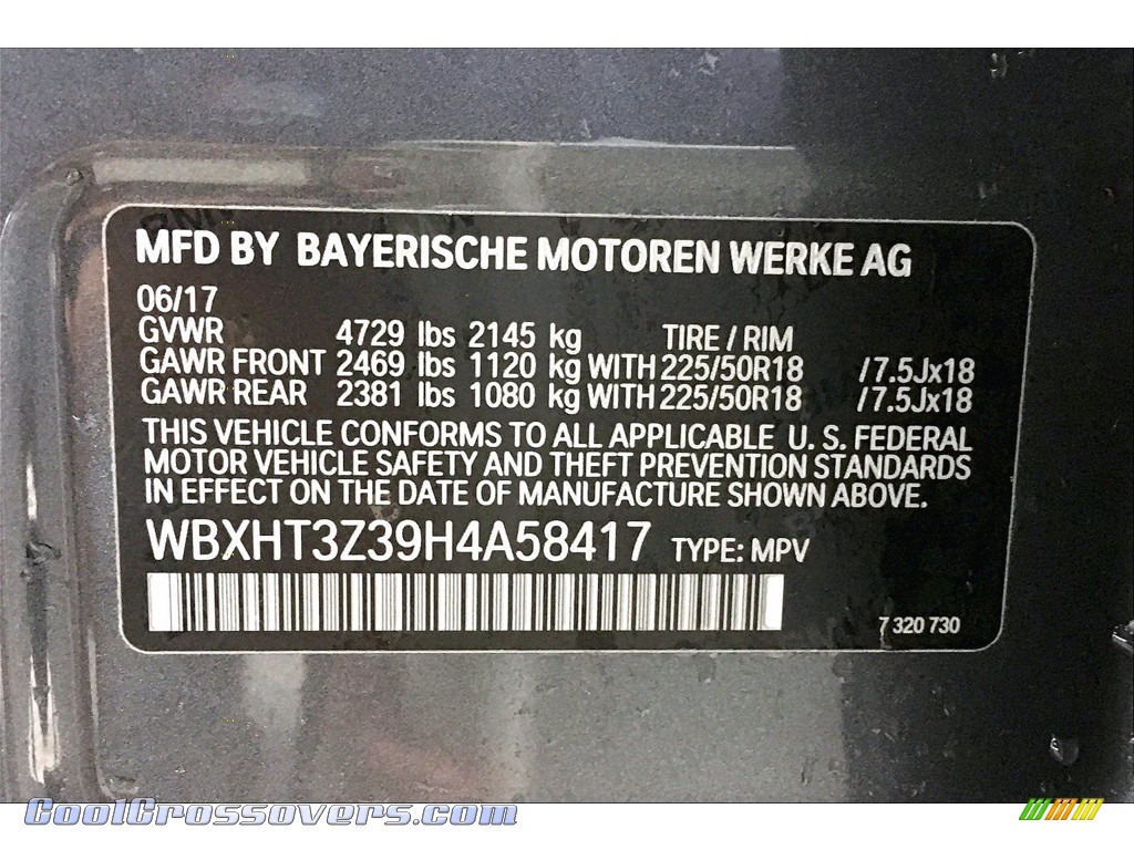 2017 X1 xDrive28i - Mineral Grey Metallic / Black photo #36