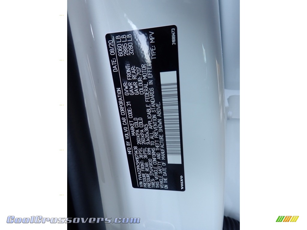 2021 XC90 T6 AWD Momentum - Crystal White Metallic / Blonde/Charcoal photo #12