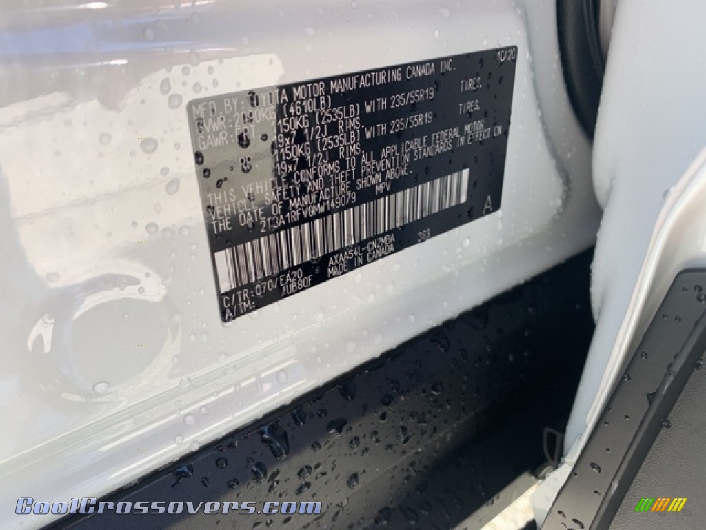 2021 RAV4 XLE Premium AWD - Blizzard White Pearl / Black photo #34