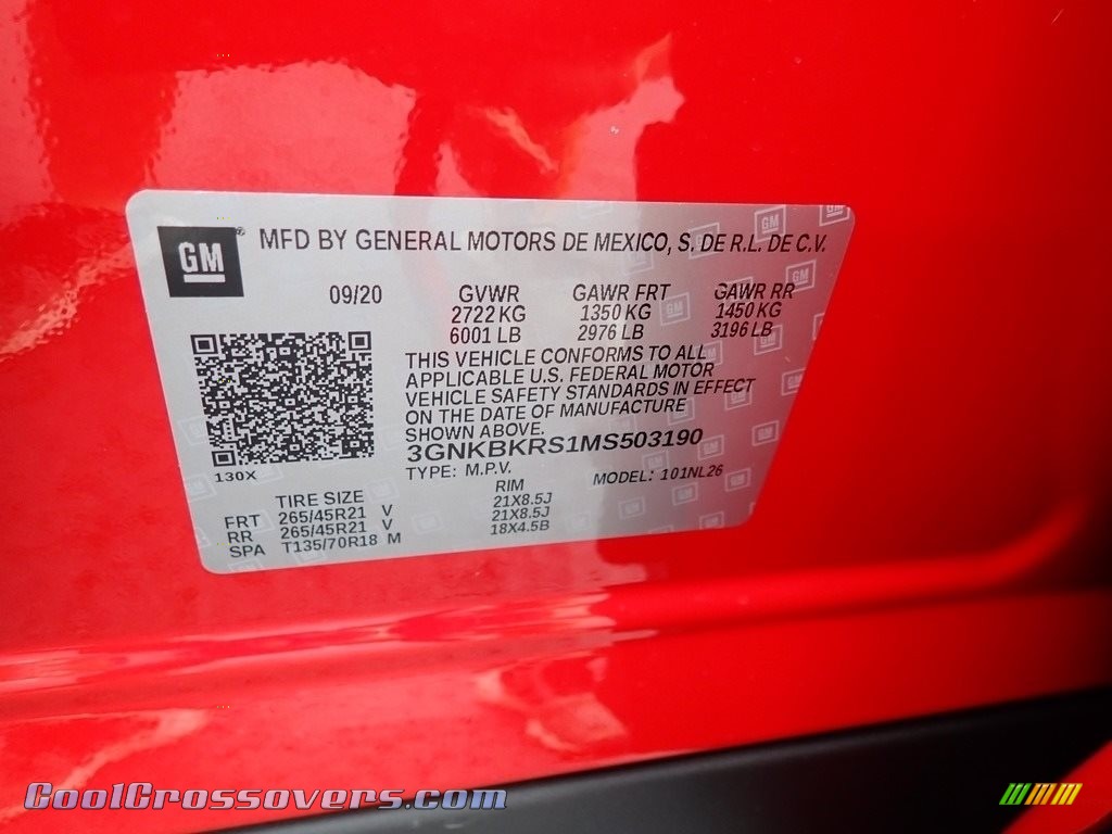 2021 Blazer RS AWD - Red Hot / Jet Black photo #17