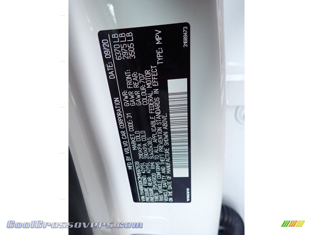 2021 XC90 T8 eAWD Momentum Plug-in Hybrid - Crystal White Metallic / Blonde/Charcoal photo #12