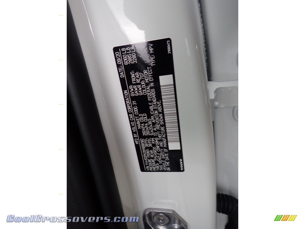2021 XC90 T5 AWD Momentum - Crystal White Metallic / Charcoal photo #12