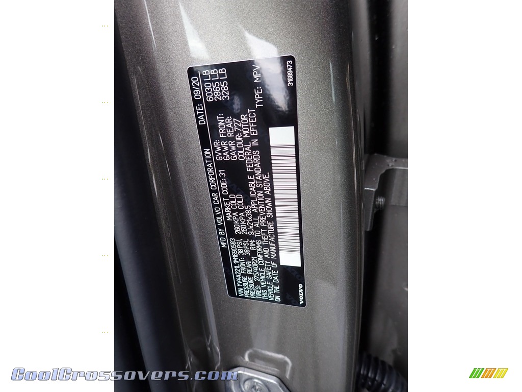 2021 XC90 T6 AWD Inscription - Pebble Grey Metallic / Blonde/Charcoal photo #12