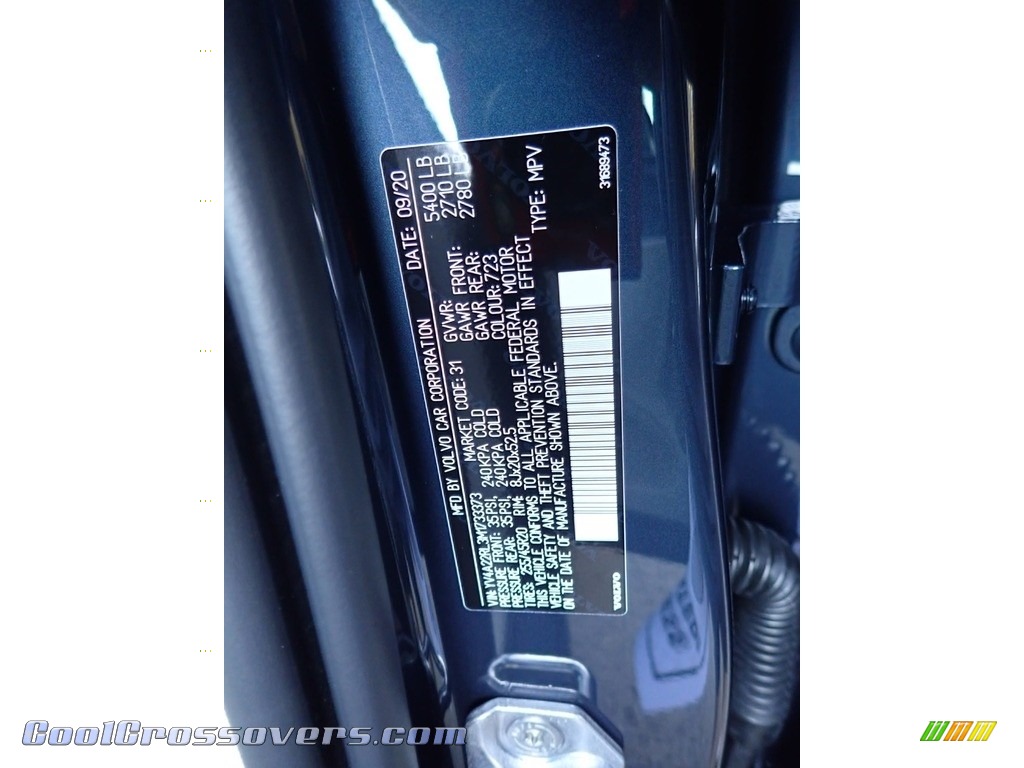 2021 XC60 T6 AWD Inscription - Denim Blue Metallic / Blonde/Charcoal photo #11