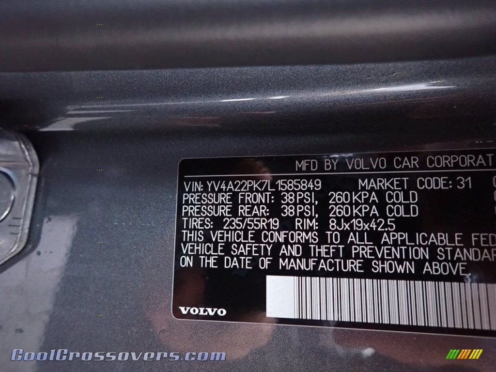 2020 XC90 T6 AWD Momentum - Osmium Gray Metallic / Charcoal photo #17