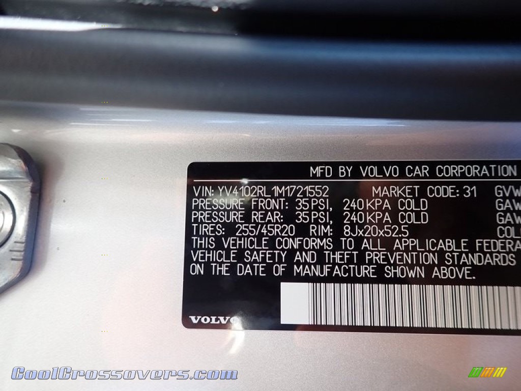 2021 XC60 T5 AWD Inscription - Bright Silver Metallic / Blonde/Charcoal photo #11
