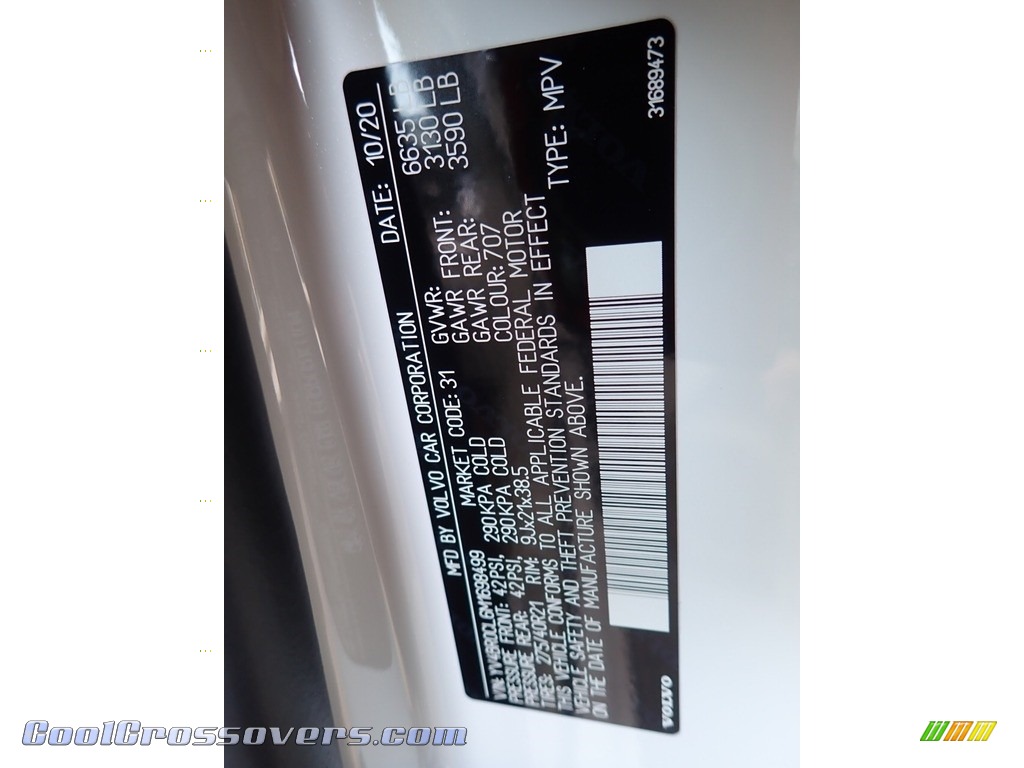 2021 XC90 T8 eAWD Inscription Plug-in Hybrid - Crystal White Metallic / Blonde/Charcoal photo #11