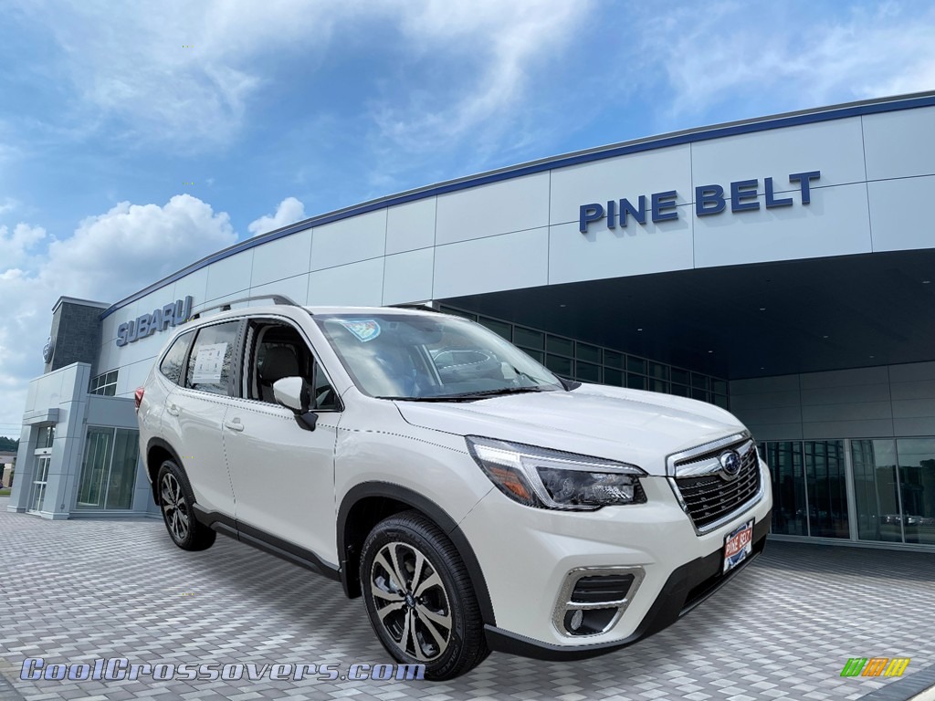 Crystal White Pearl / Black Subaru Forester 2.5i Limited