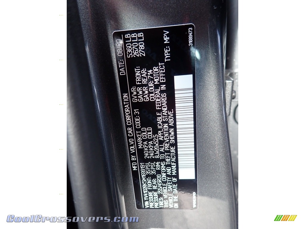 2021 XC60 T5 AWD Momentum - Osmium Grey Metallic / Charcoal photo #12