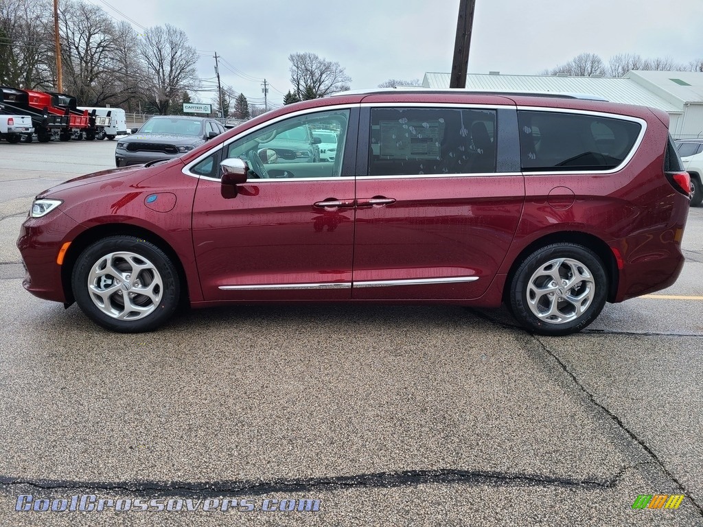 2021 Pacifica Hybrid Limited - Velvet Red Pearl / Black/Alloy photo #9