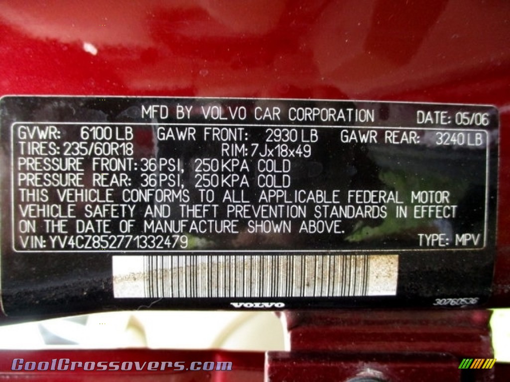 2007 XC90 V8 AWD - Ruby Red Metallic / Sandstone photo #78
