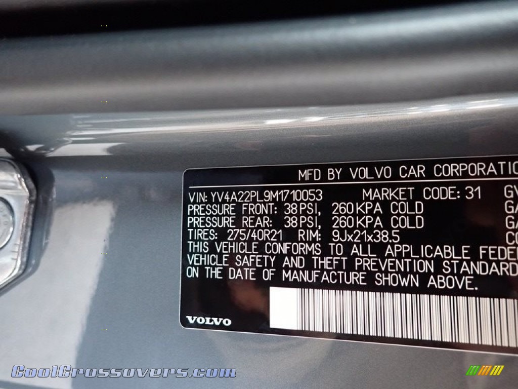 2021 XC90 T6 AWD Inscription - Thunder Gray Metallic / Charcoal photo #11