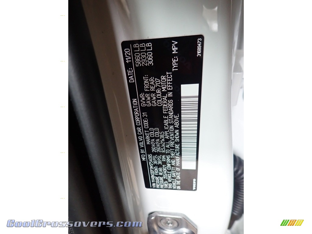 2021 XC60 T8 eAWD Polestar Plug-in Hybrid - Crystal White Metallic / Charcoal photo #12