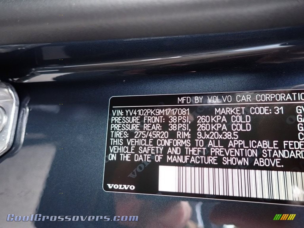 2021 XC90 T5 AWD Momentum - Denim Blue Metallic / Charcoal photo #11
