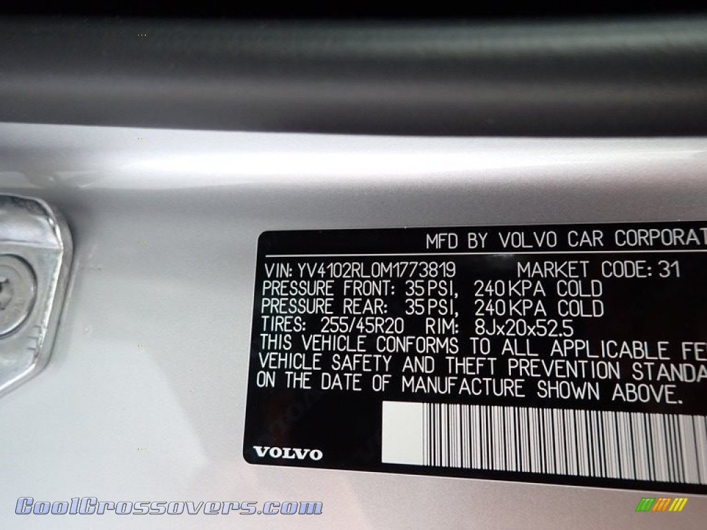 2021 XC60 T5 AWD Inscription - Bright Silver Metallic / Charcoal photo #11
