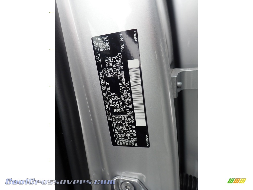 2021 XC90 T6 AWD Inscription - Bright Silver Metallic / Charcoal photo #12