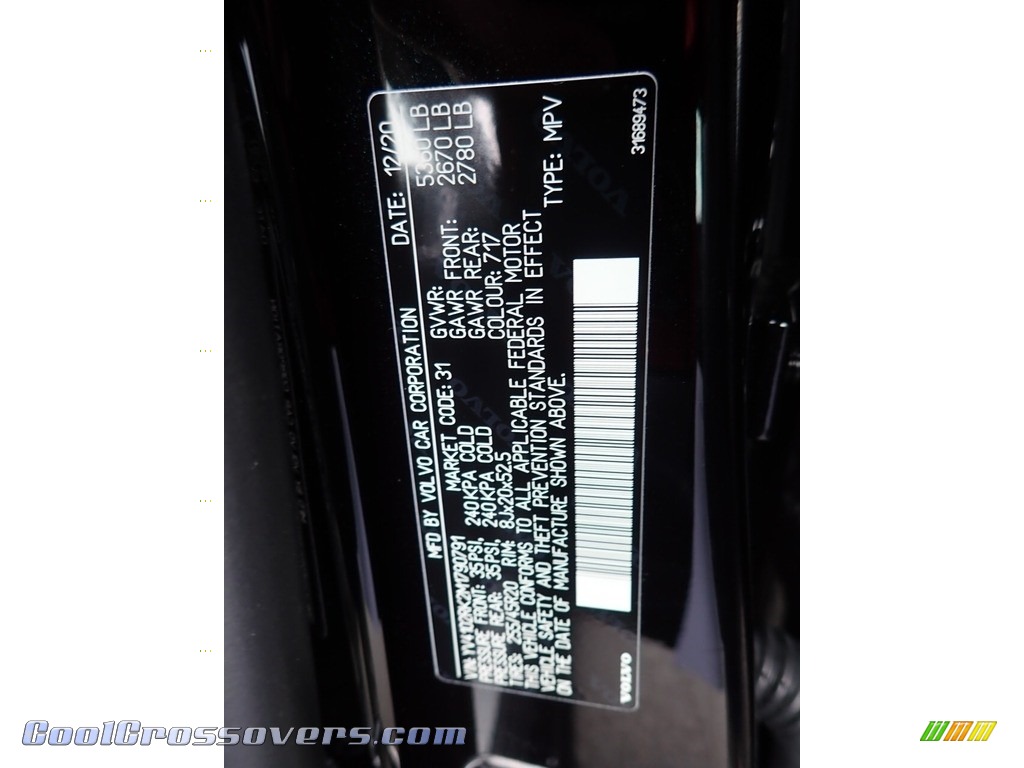 2021 XC60 T5 AWD Momentum - Onyx Black Metallic / Charcoal photo #11