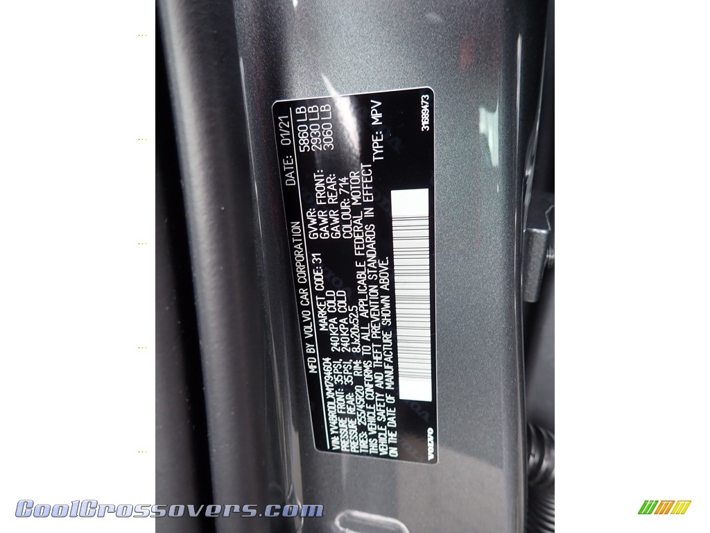 2021 XC60 T8 eAWD Inscription Plug-in Hybrid - Osmium Grey Metallic / Charcoal photo #11