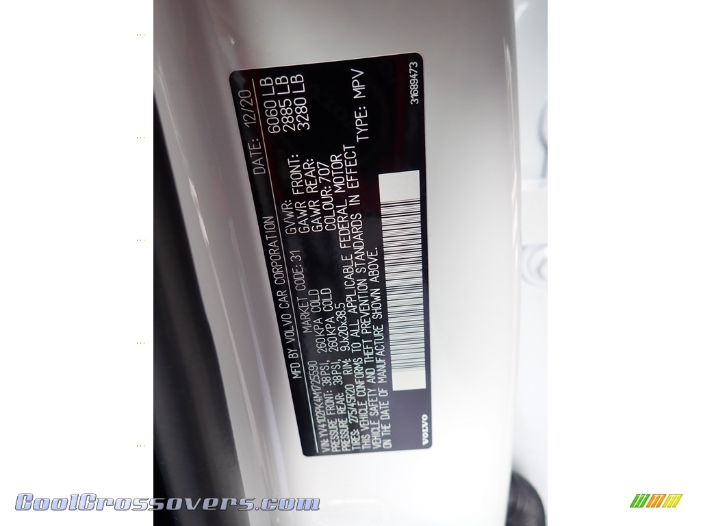 2021 XC90 T5 AWD Momentum - Crystal White Metallic / Blonde/Charcoal photo #12