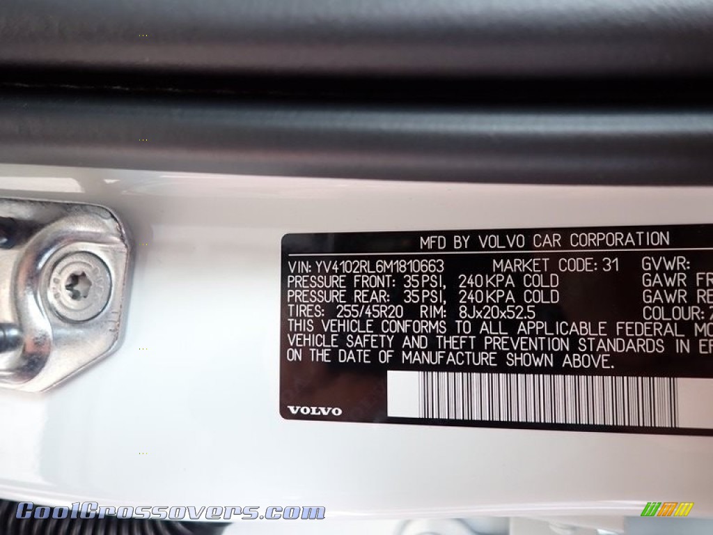 2021 XC60 T5 AWD Inscription - Crystal White Metallic / Blonde/Charcoal photo #11