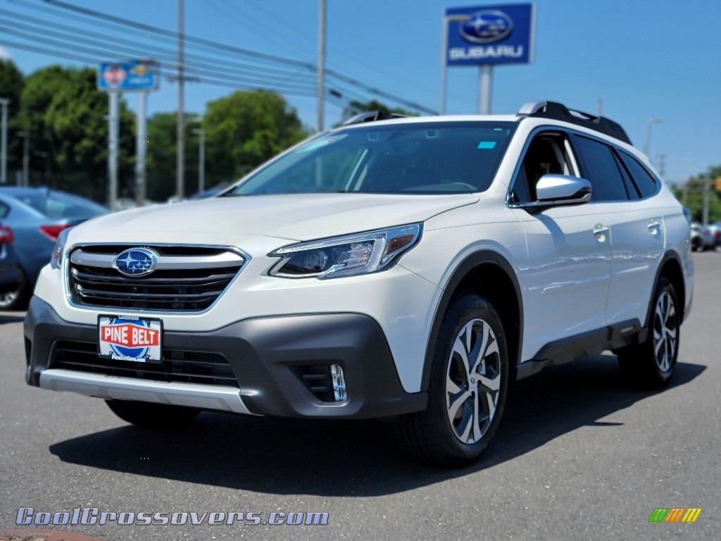 Crystal White Pearl / Java Brown Subaru Outback Touring XT