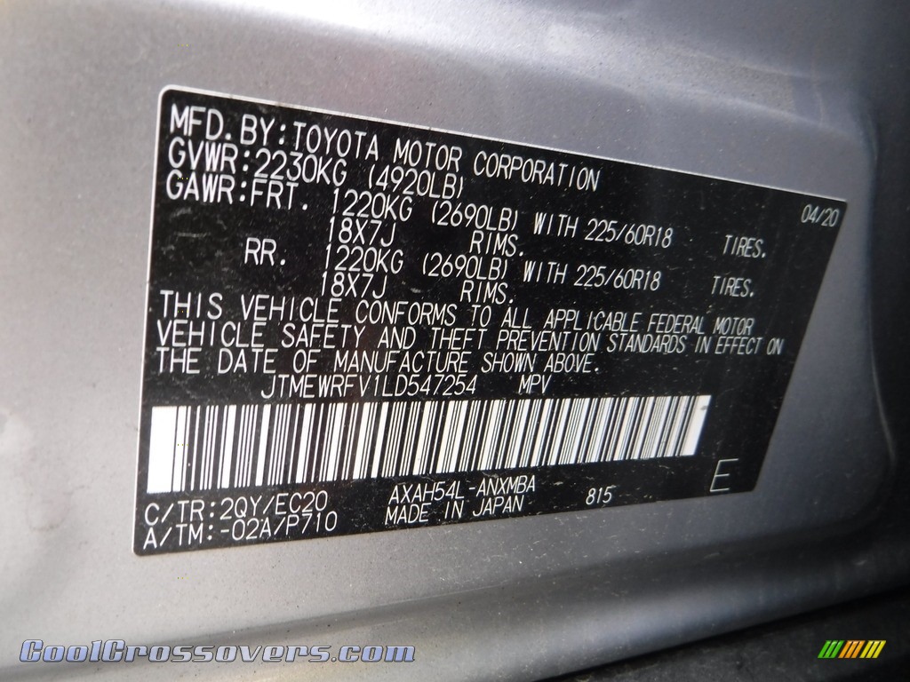 2020 RAV4 XSE AWD Hybrid - Silver Sky Metallic / Black photo #34