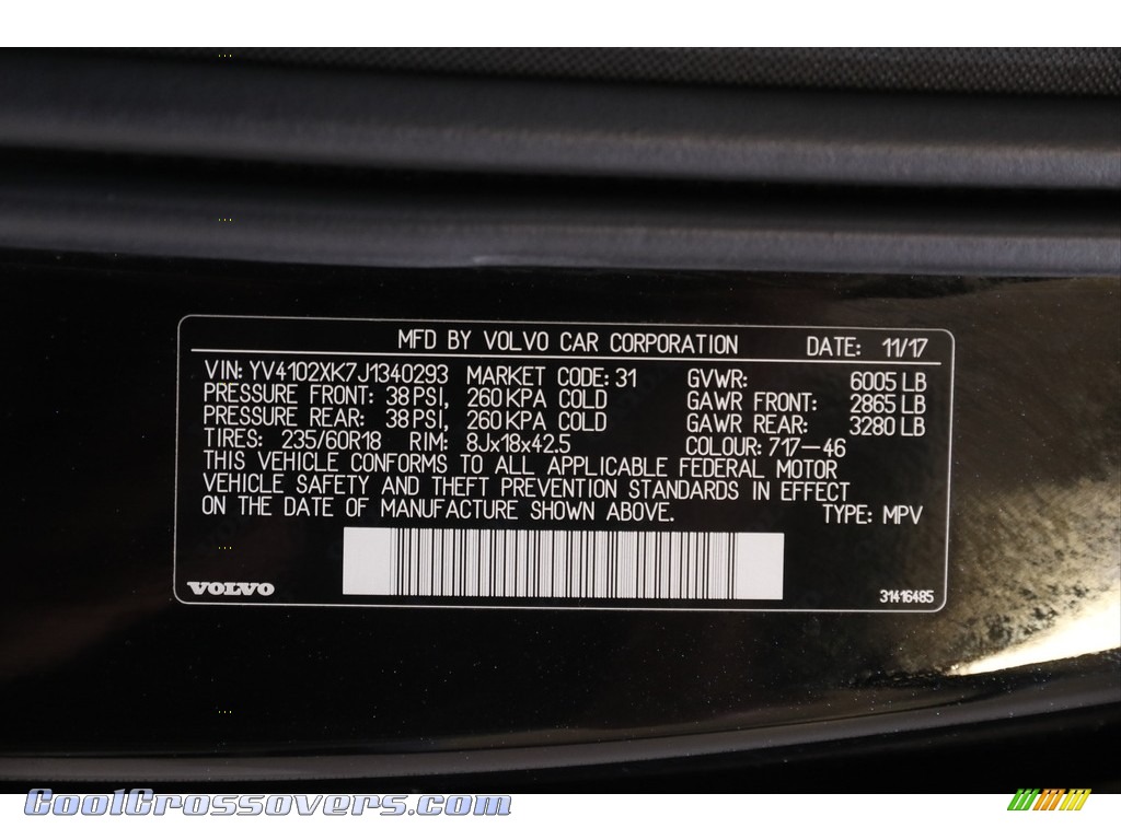 2018 XC90 T5 AWD - Onyx Black Metallic / Charcoal photo #24