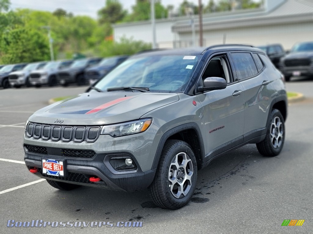 2022 Compass Trailhawk 4x4 - Sting Gray / Black/Ruby Red photo #1