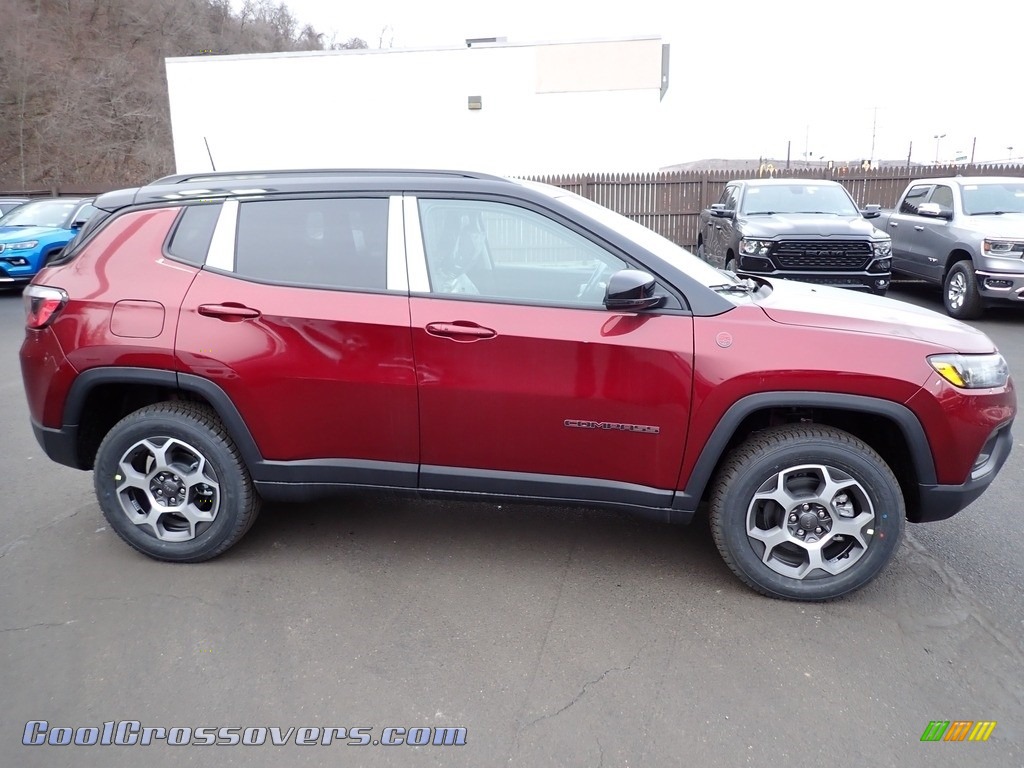 2022 Compass Trailhawk 4x4 - Velvet Red Pearl / Black/Ruby Red photo #7