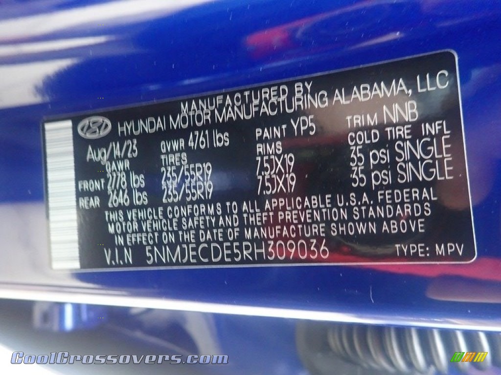 2024 Tucson Limited AWD - Intense Blue / Black photo #18