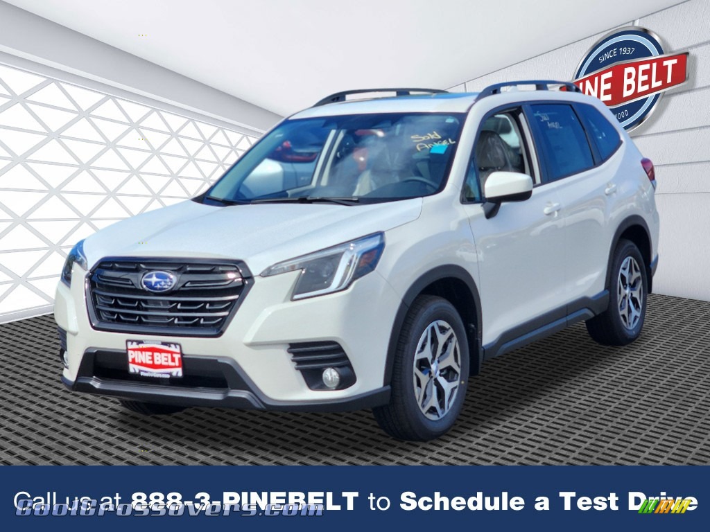 2023 Forester Premium - Crystal White Pearl / Gray photo #1