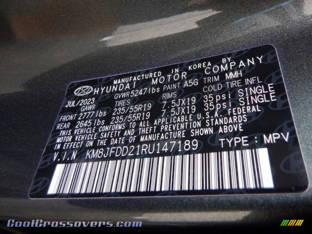 2024 Tucson Limited Plug-In Hybrid AWD - Amazon Gray / Gray photo #35