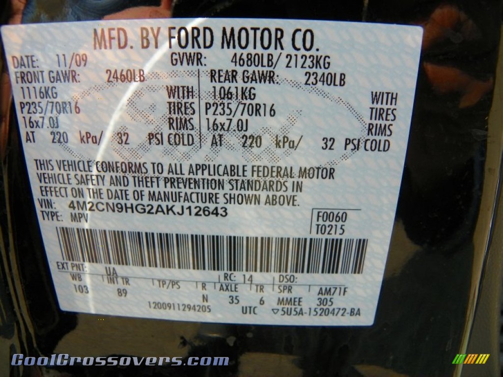 2010 Mariner V6 Premier 4WD - Black / Black photo #15 2010 Mariner V6 Premier 4WD - Black / Black photo #15